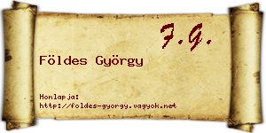 Földes György névjegykártya