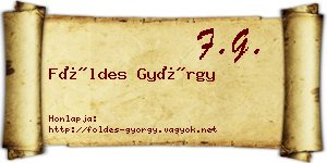 Földes György névjegykártya