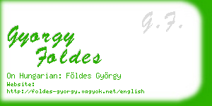 gyorgy foldes business card