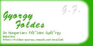 gyorgy foldes business card